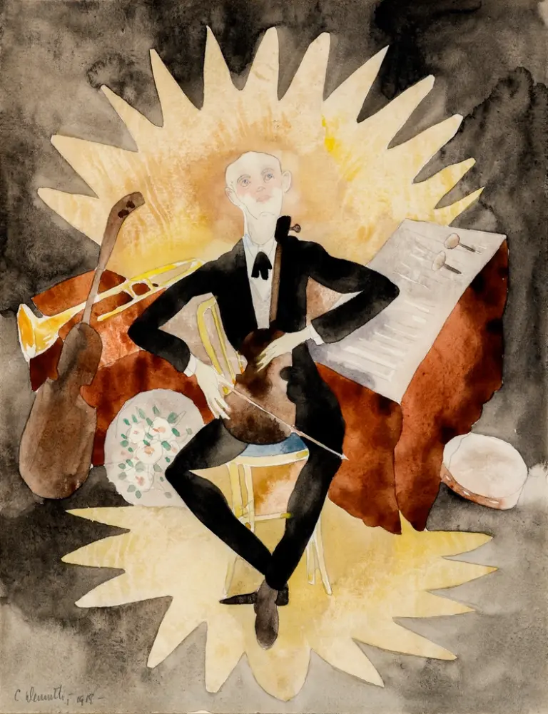 Musician (1918) painting high resolution